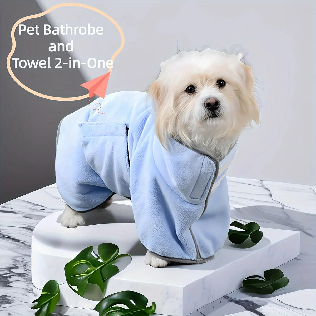 Absorbent Pet Bath Towel - Cooling Bathrobe for Dogs & Cats After Washing