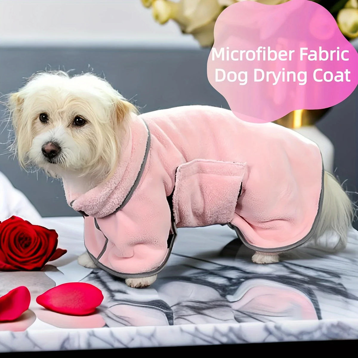 Absorbent Pet Bath Towel - Cooling Bathrobe for Dogs & Cats After Washing