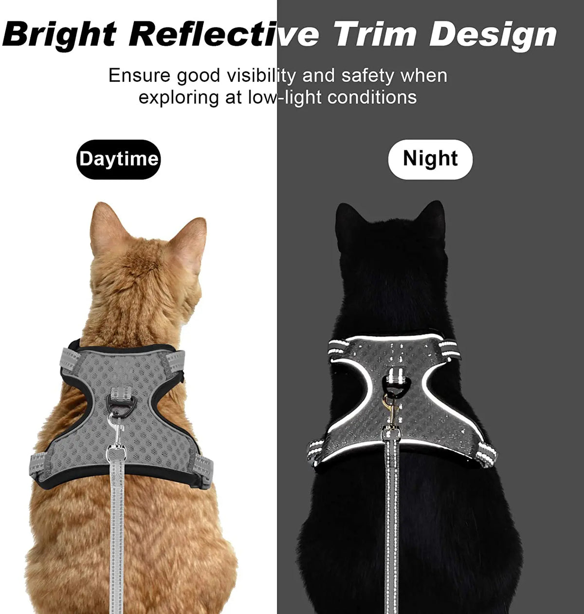 Reflective Mesh Harness Vest for Cats & Small Dogs
