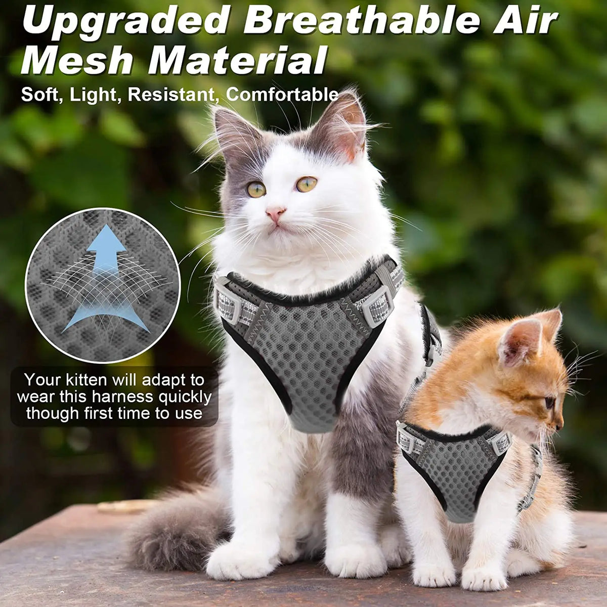 Reflective Mesh Harness Vest for Cats & Small Dogs
