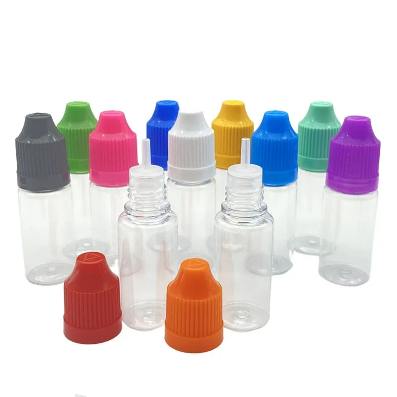 10ML Plastic Dropper Bottles - 100 Pack with Childproof Caps & Precision Tips