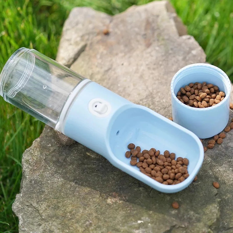 2-in-1 Pet Travel Water Bottle & Food Dispenser