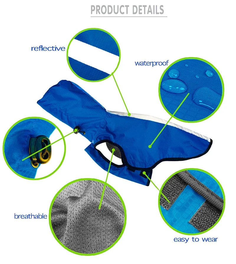 Reflective Waterproof Dog Raincoat Jacket
