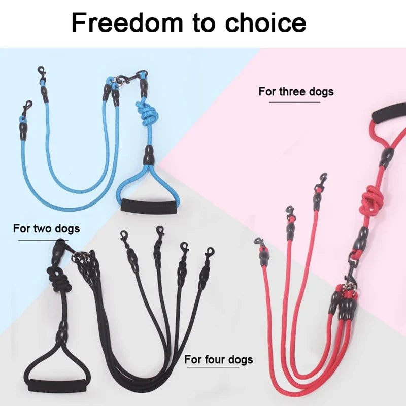 Multi-Dog Coupler Leash – Walk 2, 3 or 4 Dogs at Once