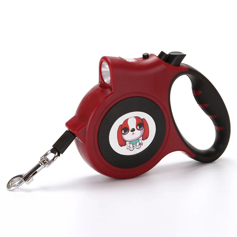 Retractable Dog Leash with Detachable LED Flashlight
