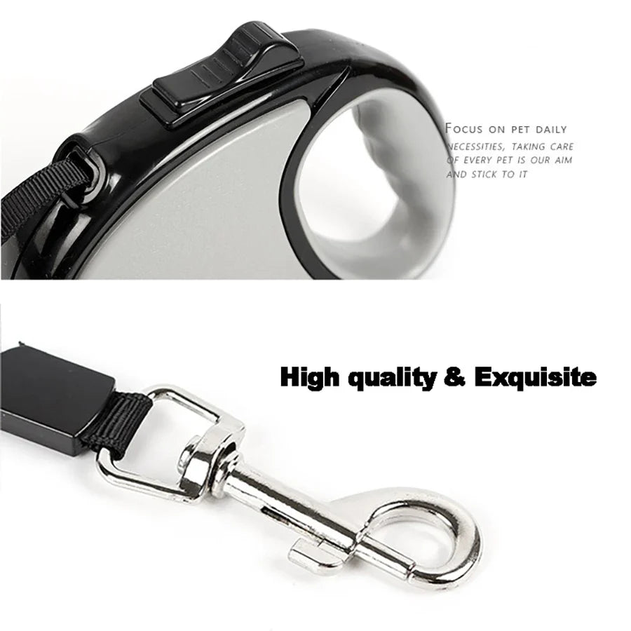 Retractable Nylon Dog Leash 3m & 5m for Small & Medium Dogs