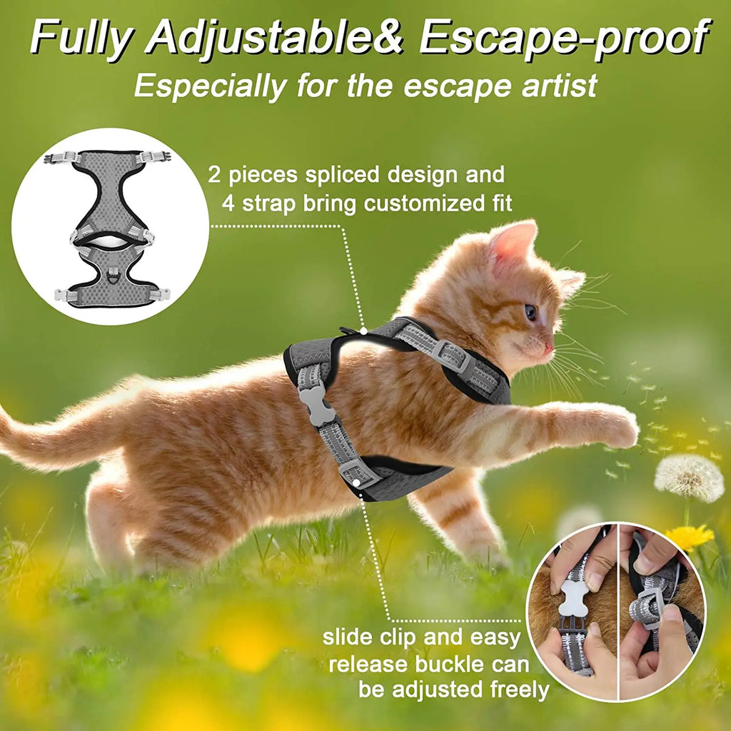Reflective Mesh Harness Vest for Cats & Small Dogs