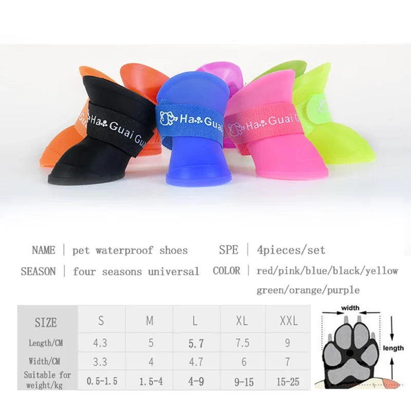 Silicone Waterproof Dog Rain Boots
