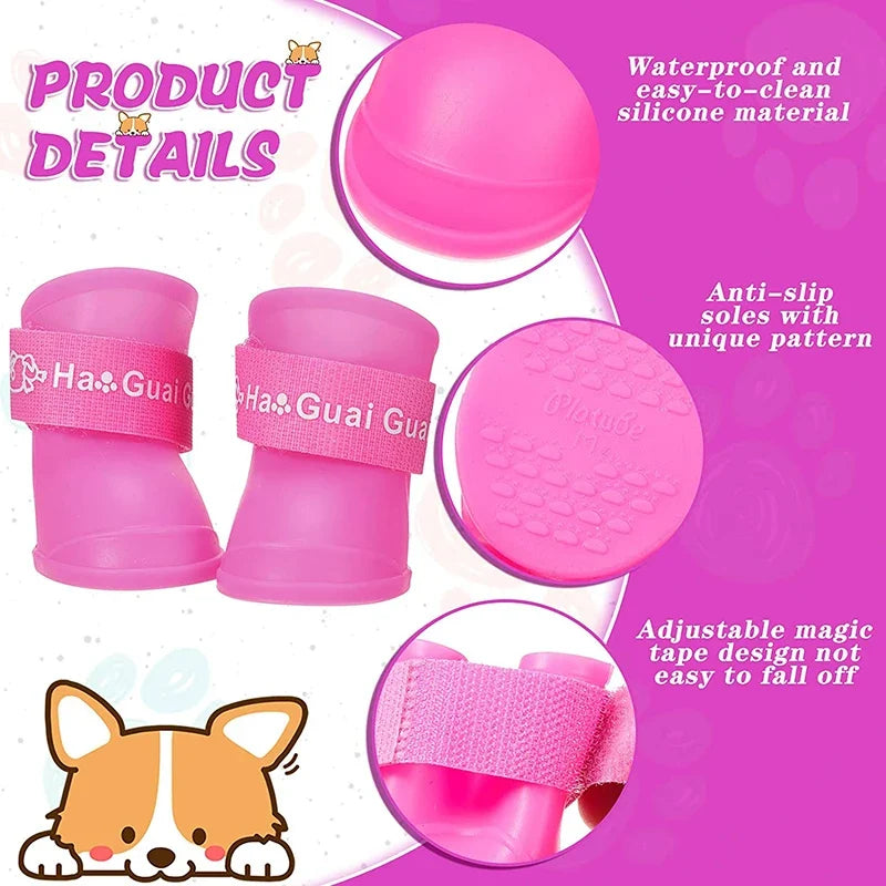 Silicone Waterproof Dog Rain Boots