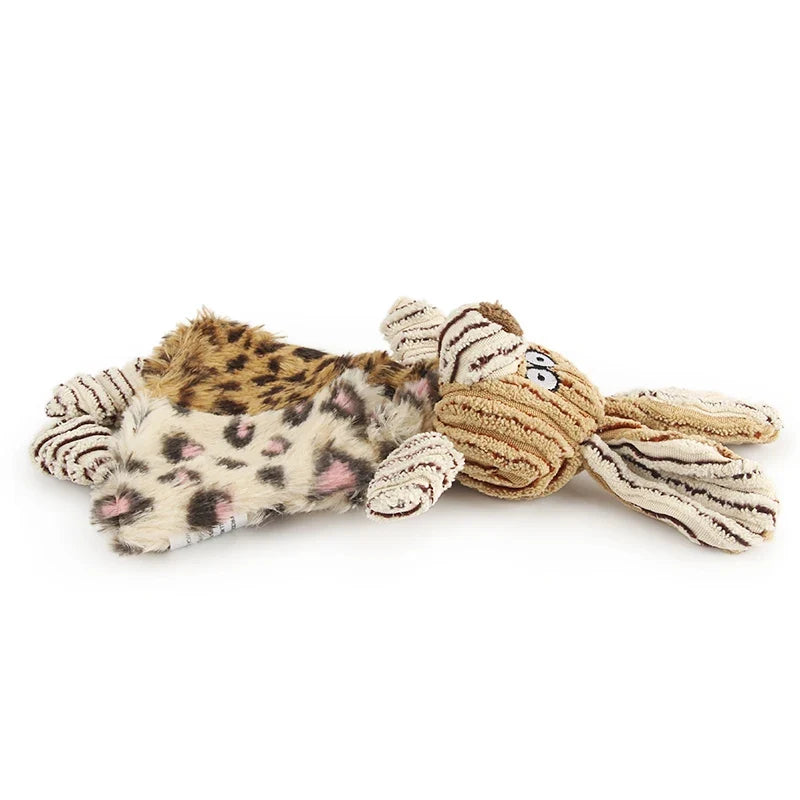 Corduroy Squeaky Dog Toy — Rabbit, Mouse & Cow Designs