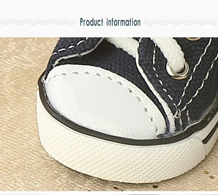 Denim Canvas Sneakers for Small Dogs – Set of 4
