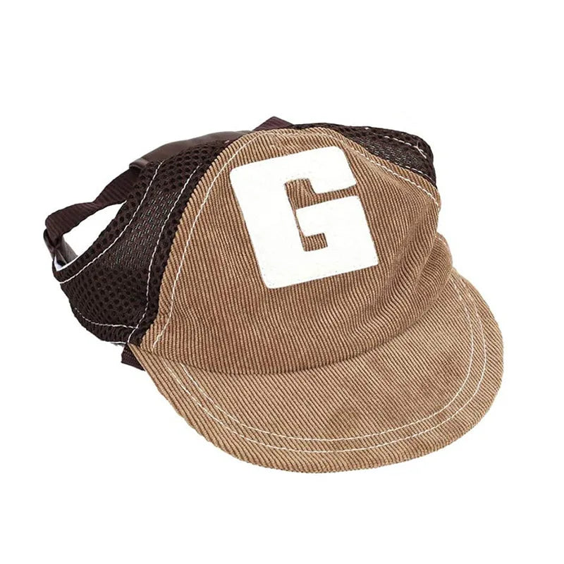 Breathable Dog Baseball Cap with Ear Holes