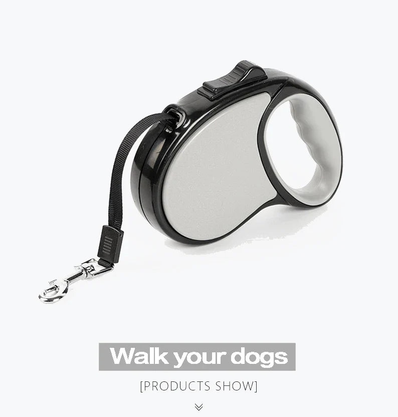 Retractable Nylon Dog Leash 3m & 5m for Small & Medium Dogs