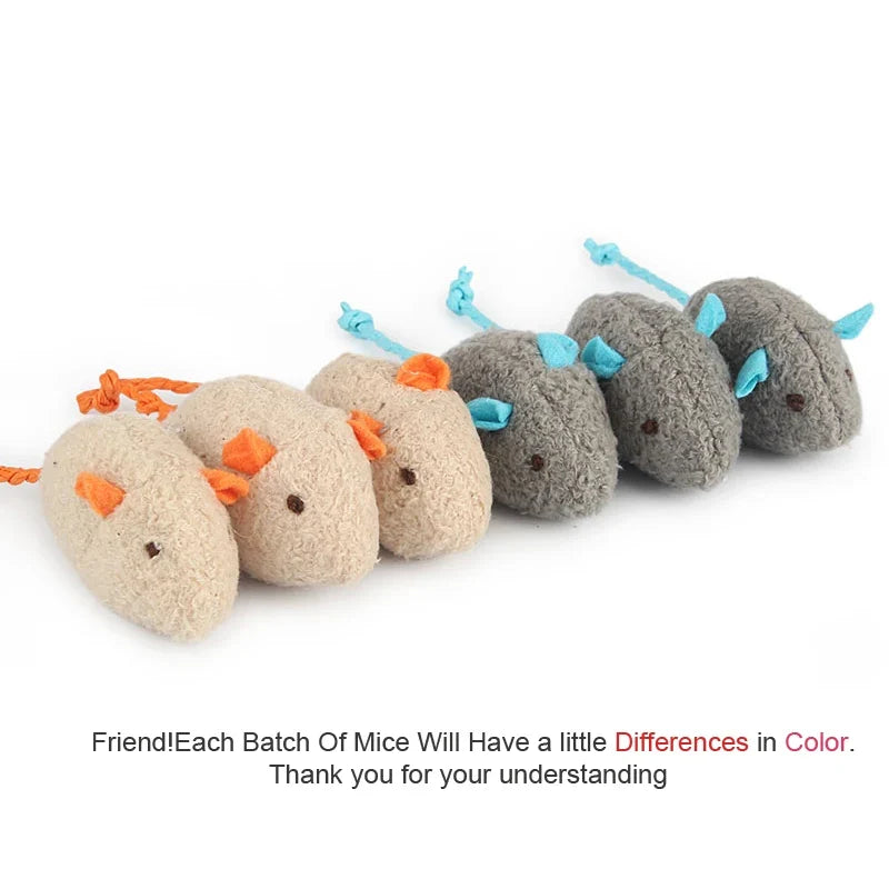 Catnip Plush Mouse Cat Toys – 6 Pack