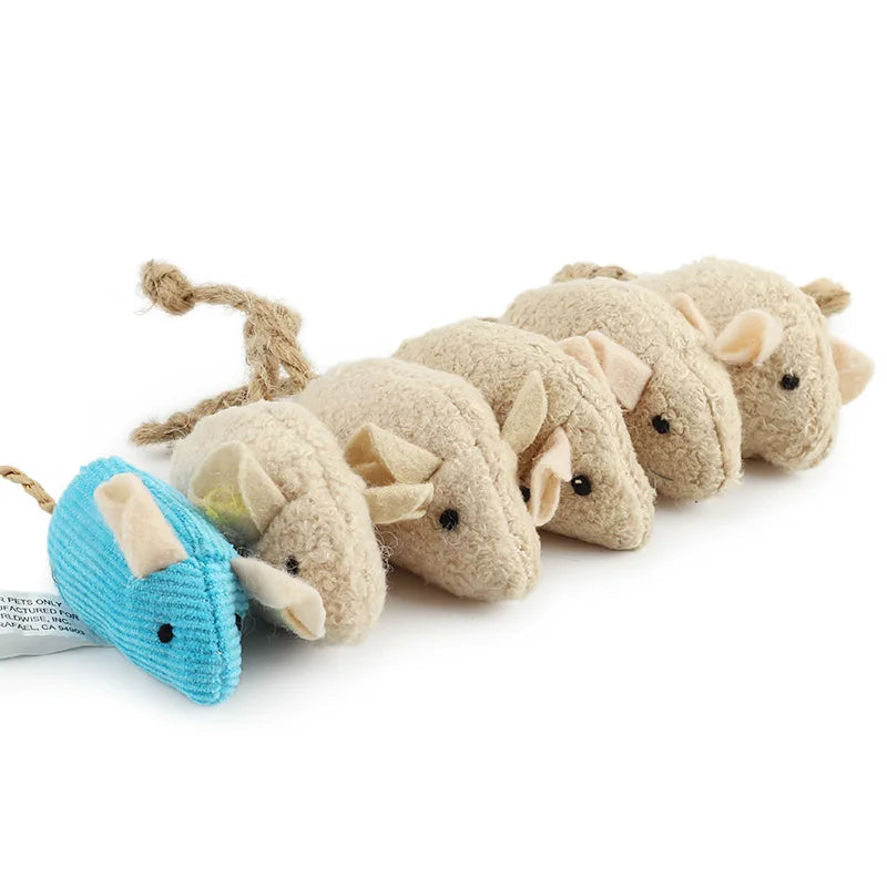 Catnip Plush Mouse Cat Toys – 6 Pack