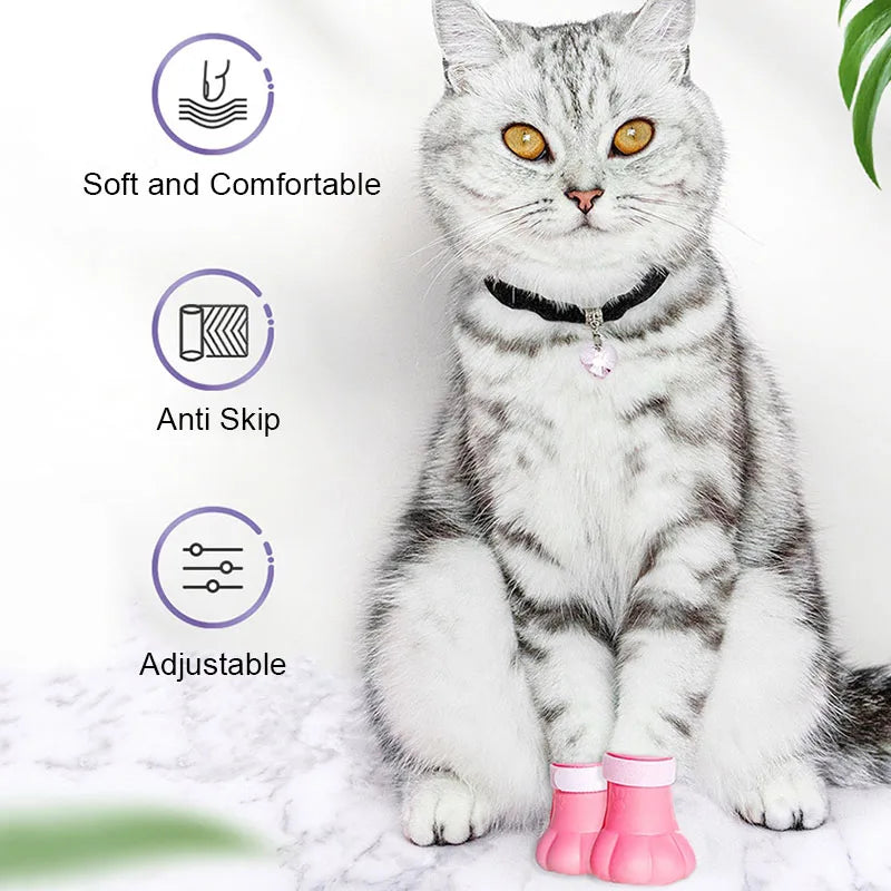 Anti-Slip Pet Paw Protectors - 4 Pack