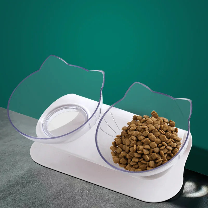 Double Pet Bowl with Non-Slip Stand