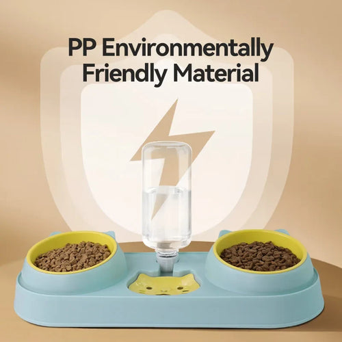 3-in-1 Pet Bowl Set with Automatic Water Dispenser and Dual Feeding System