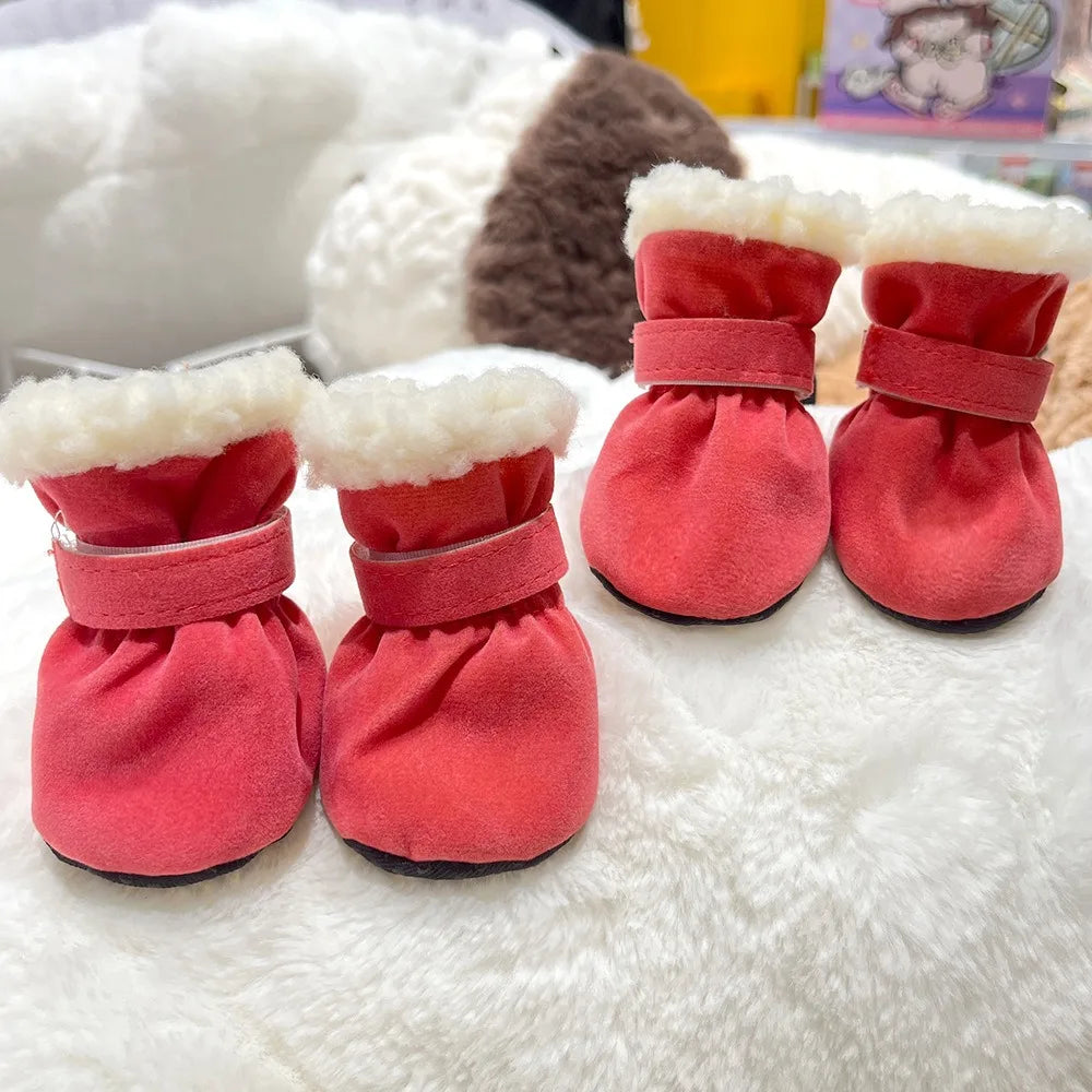 Winter Anti-Slip Dog Boots | Set of 4 for Small & Medium Dogs & Cats