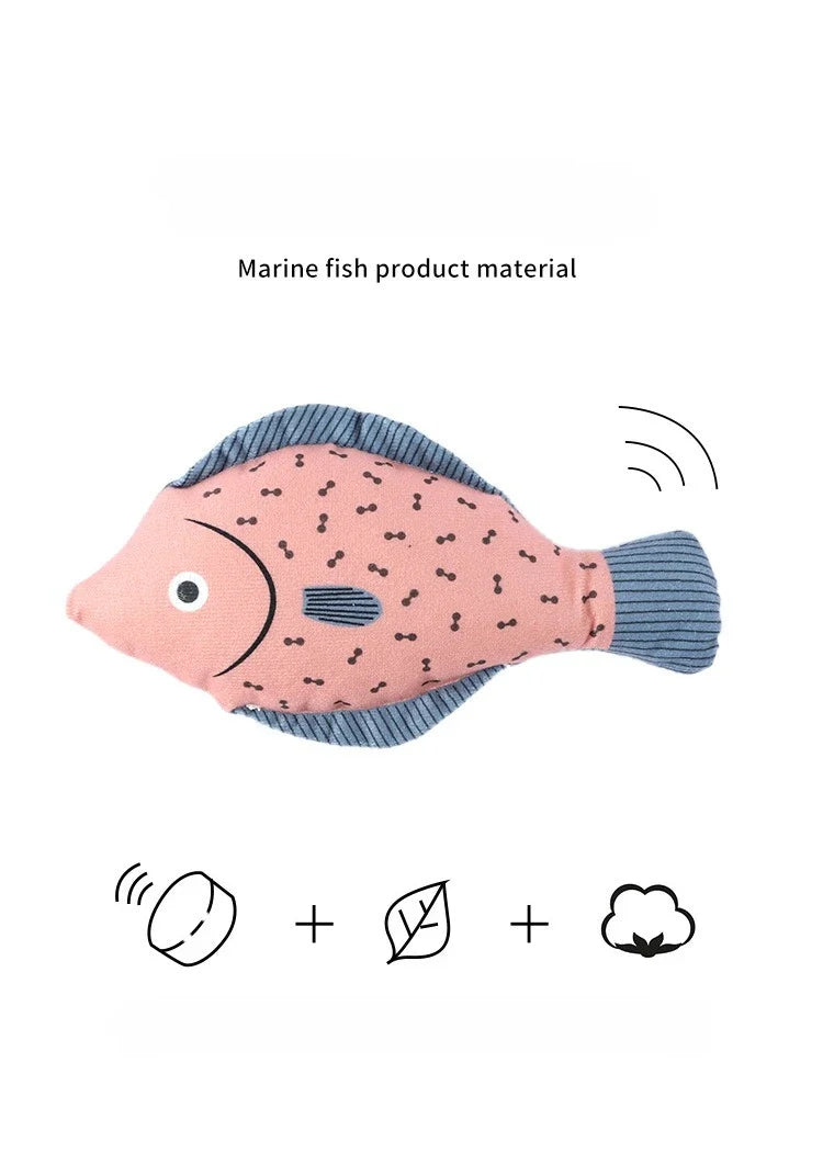 Interactive Plush Fish Cat Toy