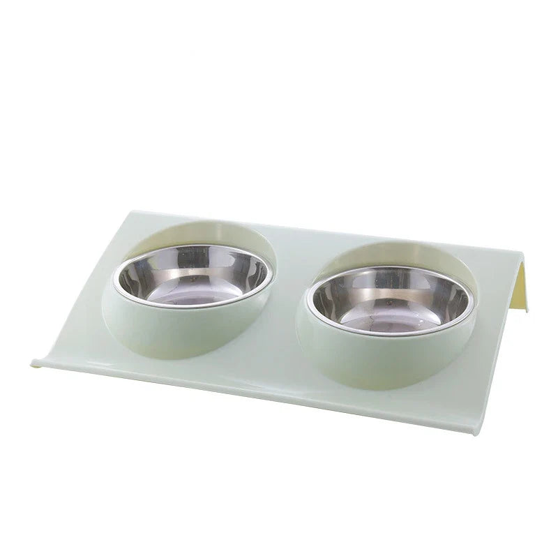 Stainless Steel Double Bowl Feeding Station for Dogs & Cats