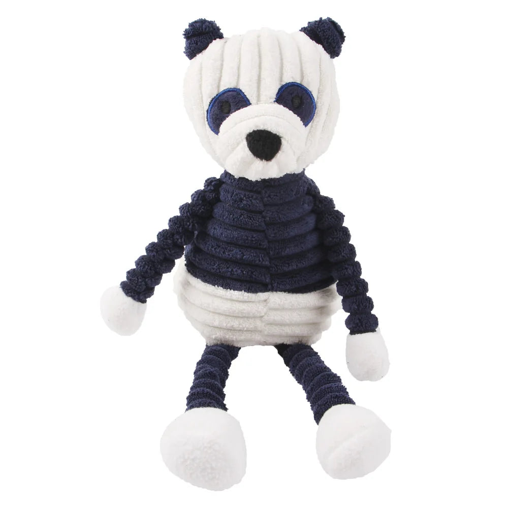 Corduroy Animal Squeaky Dog Toy - Bite Resistant