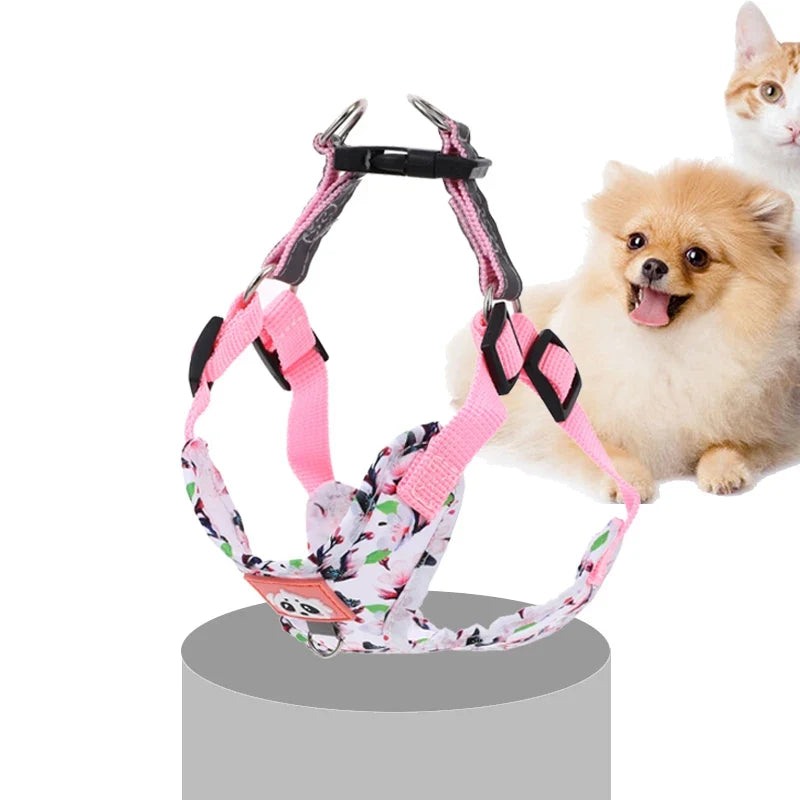 Adjustable Dog Harness & Leash Set with Reflective Strips