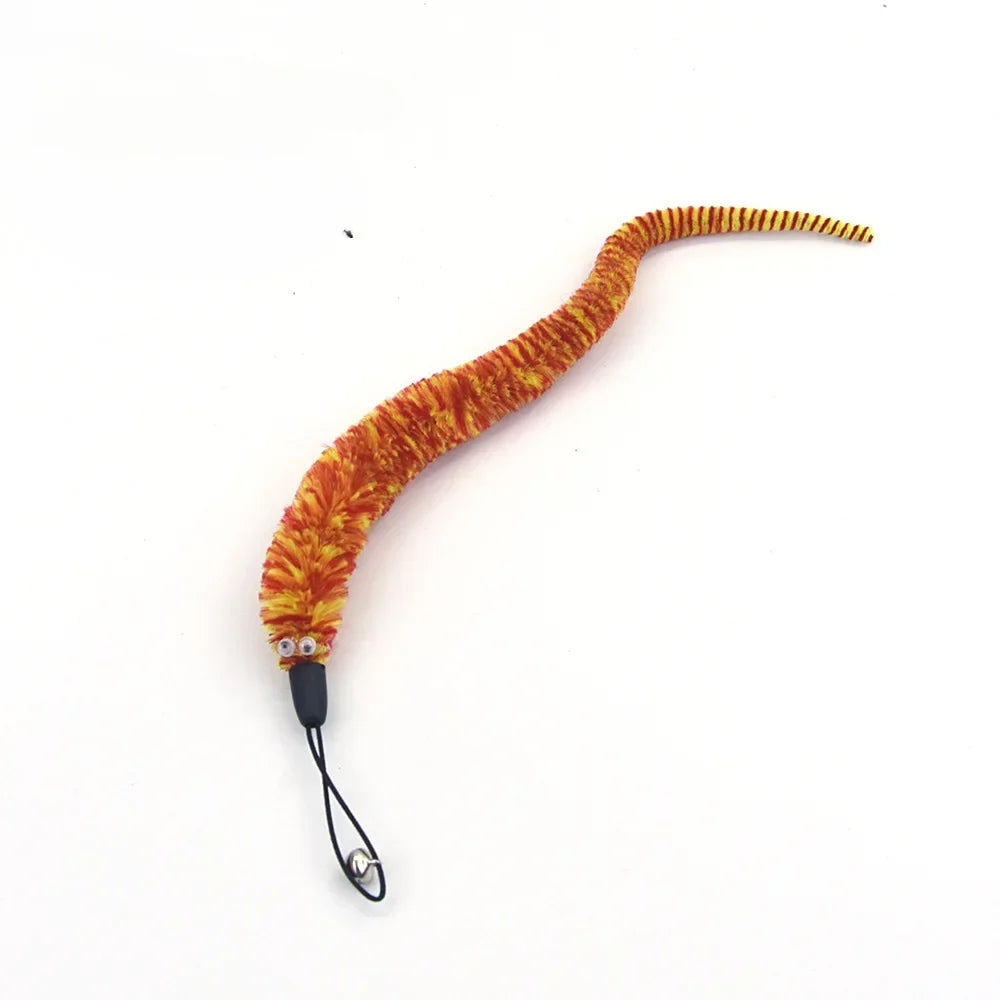 Interactive Cat Wand Toy - Feather and Bell Teaser Stick for Kittens