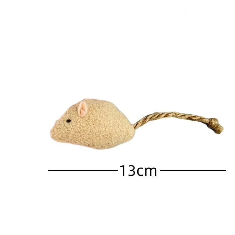 Plush Mouse Toy Set for Cats - Interactive Feather Toys