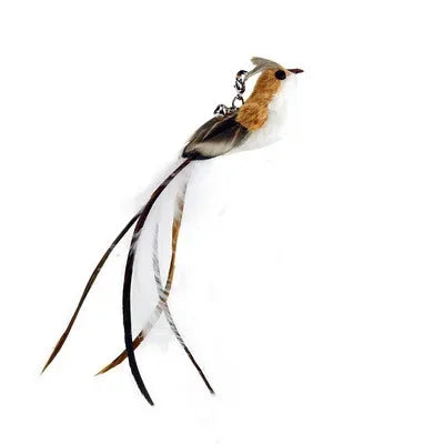 Interactive Bird Feather Wand Cat Toy with Bell - Teaser Stick for Kittens