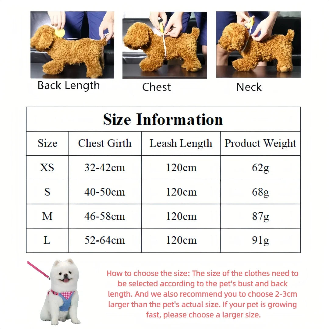 Denim No-Pull Harness & Leash Set for Dogs & Cats