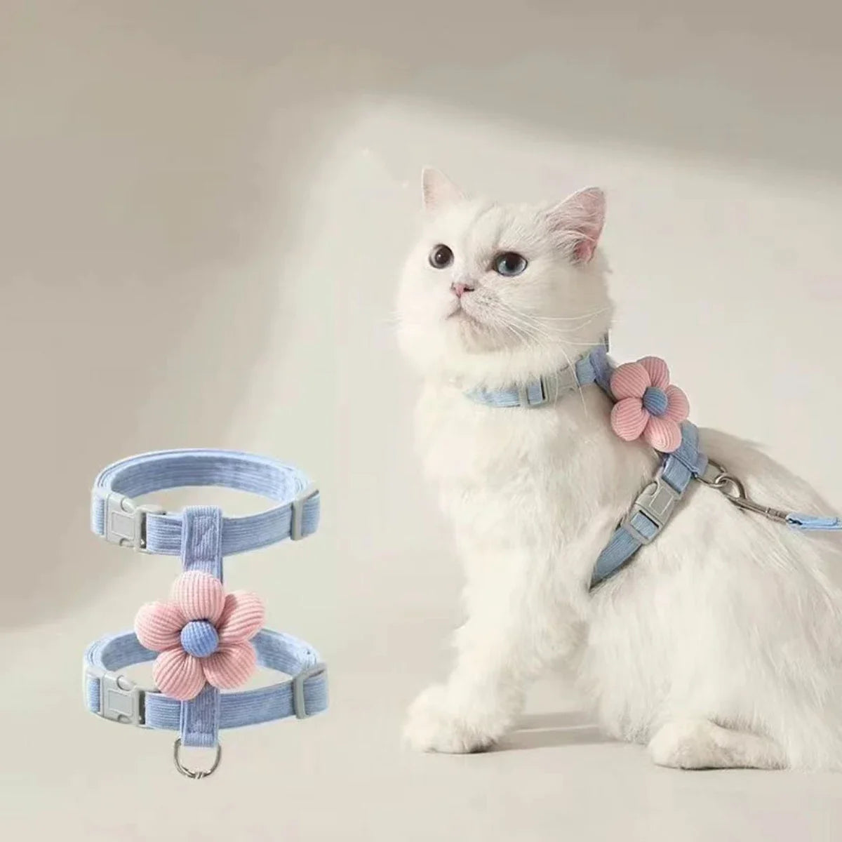 Breathable Adjustable Harness & Leash Set for Cats and Small Dogs