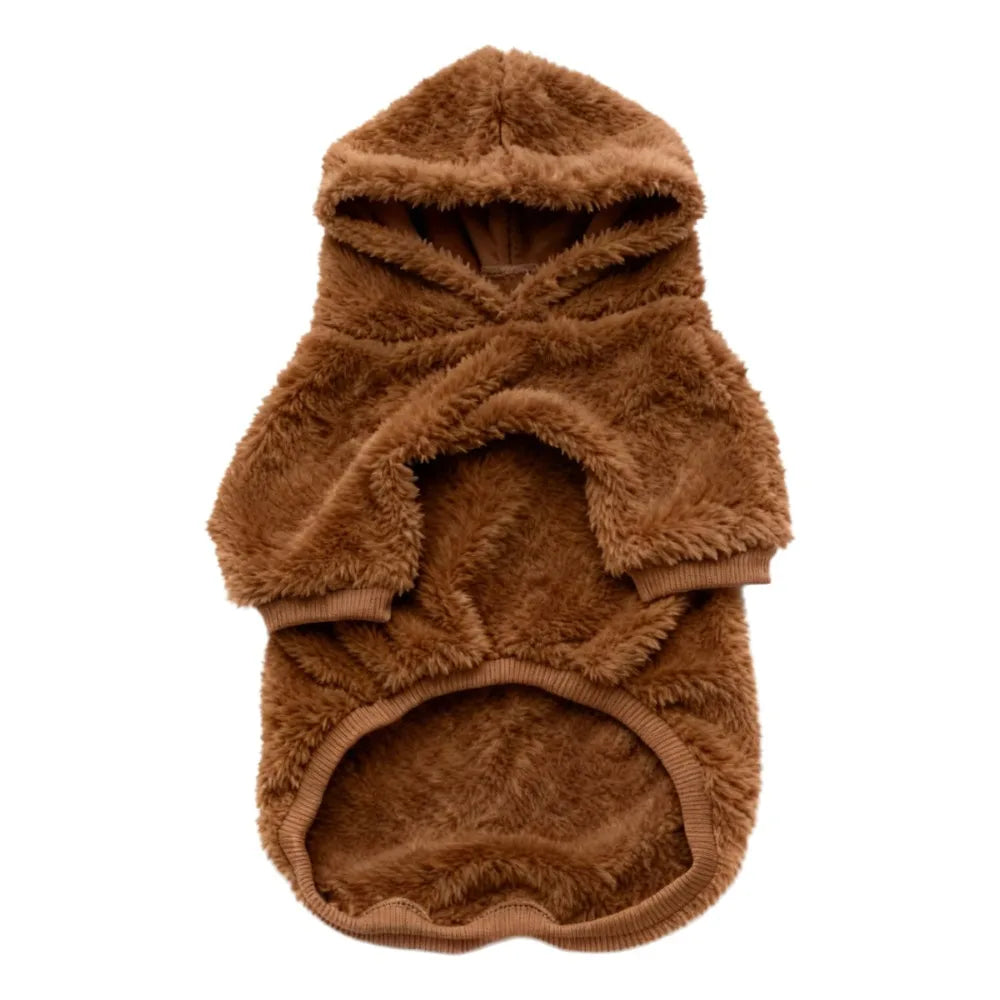 Plush Fleece Dog Hoodie | Soft Warm Winter Outdoor Coat for Medium & Large Dogs