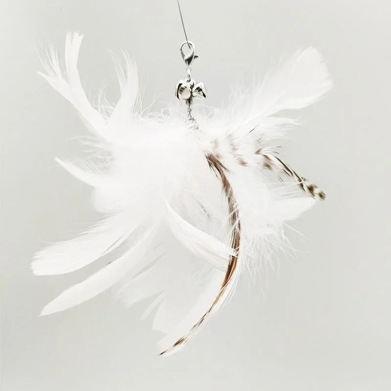 Interactive Bird Feather Wand Cat Toy with Bell - Teaser Stick for Kittens