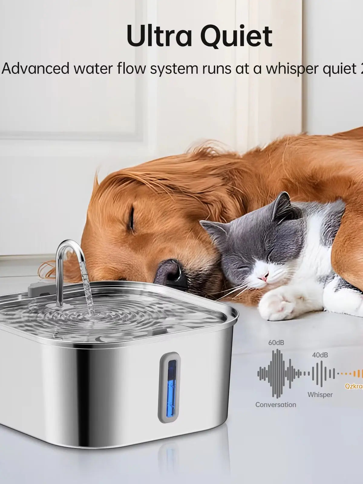 14L Large Capacity Stainless Steel Pet Water Fountain with Filter