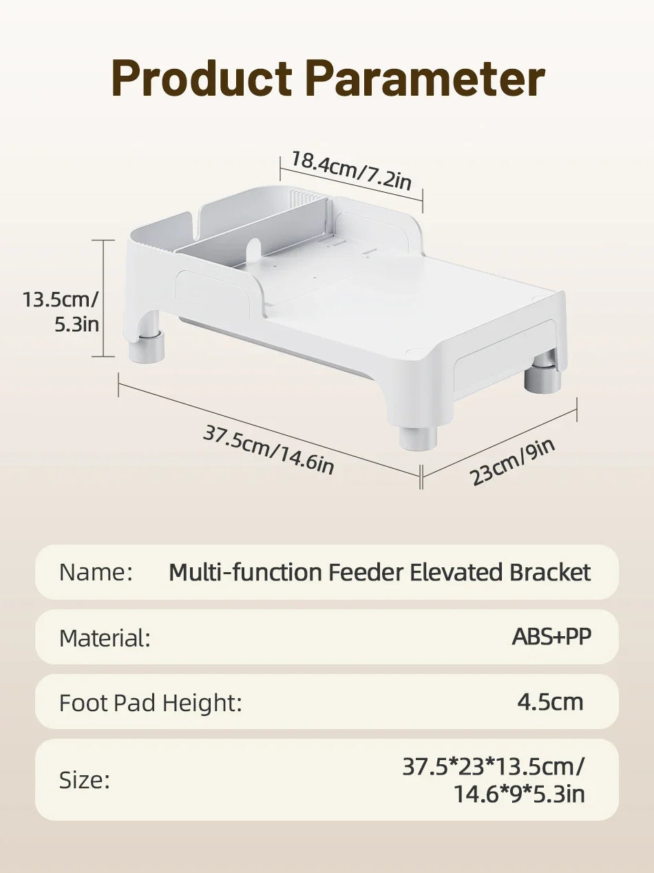 Adjustable Elevated Pet Feeder Bracket — Single & Double Bowl for Cats & Dogs