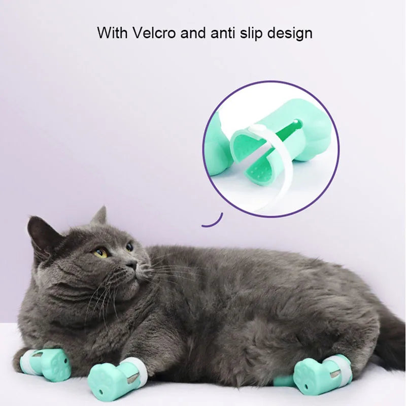 Anti-Slip Pet Paw Protectors - 4 Pack