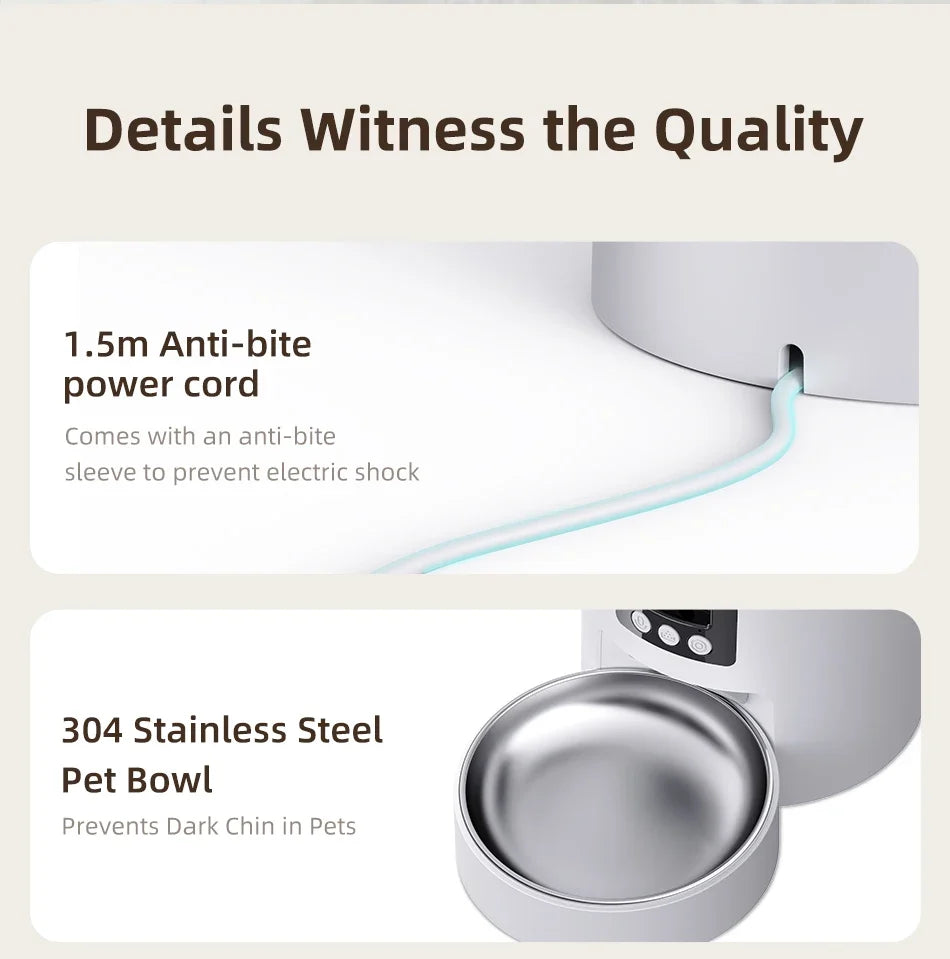 Smart Automatic Pet Feeder with 1080P HD Camera & Wi-Fi Control