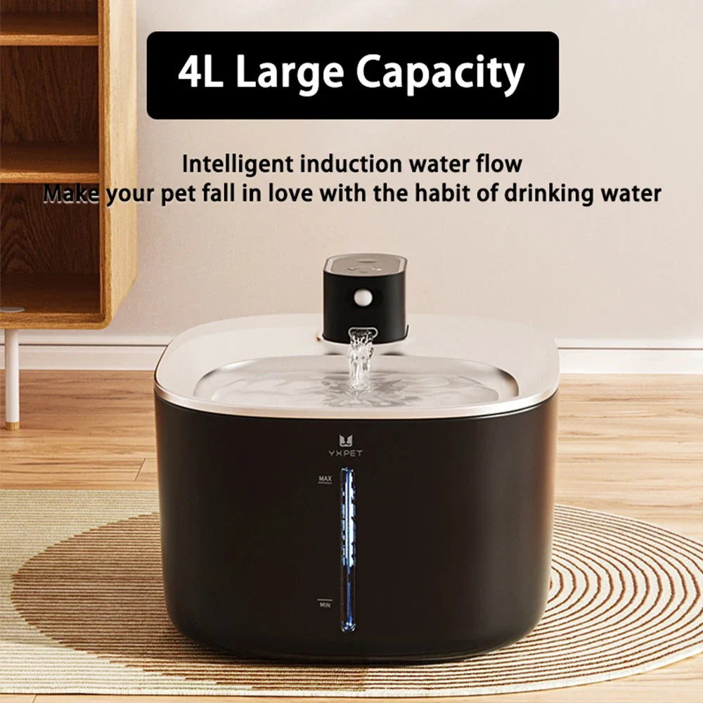 4L Stainless Steel Wireless Pet Water Fountain with Motion Sensor