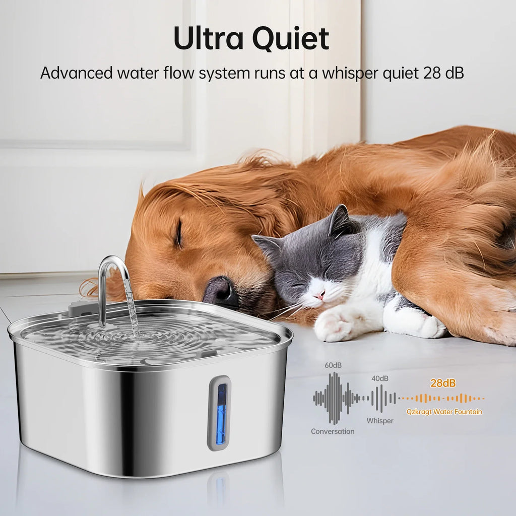 14L Large Capacity Stainless Steel Pet Water Fountain with Filter