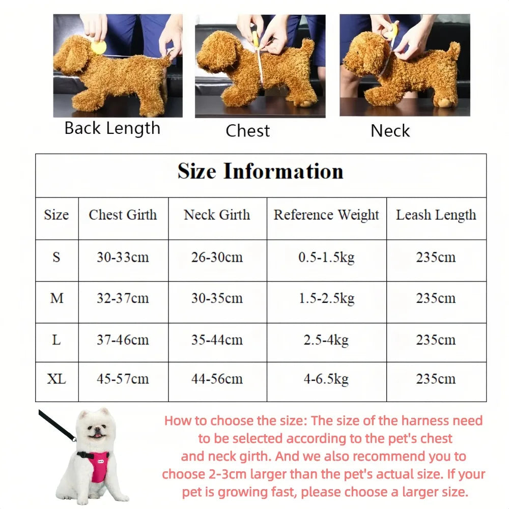 Breathable Vest Harness & Leash Set for Small Dogs