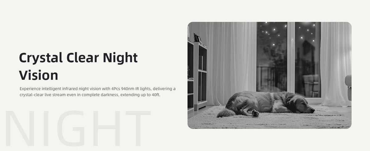 2K Indoor 360° Pet & Home Security Camera with Night Vision & Two-Way Talk