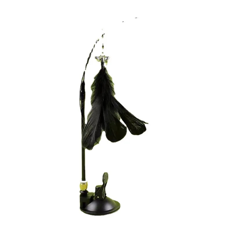 Hands-Free Suction Cup Cat Toy - Interactive Feather Wand Set