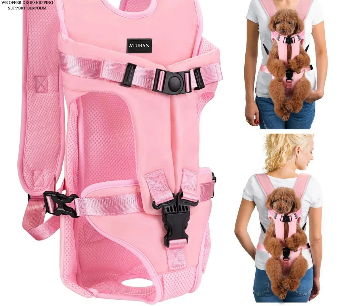 Hands-Free Dog Front Carrier Backpack for Hiking & Cycling