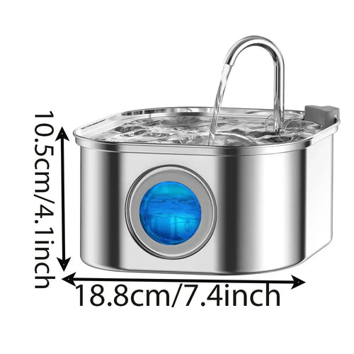 3.2L Smart Sensor Stainless Steel Pet Water Fountain — Automatic Filtered Dispenser for Cats & Dogs