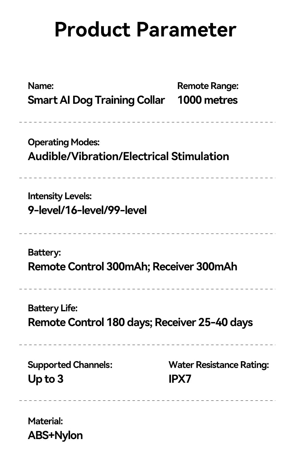 1000m Remote Control Dog Training Collar with Vibration & Bark Stop