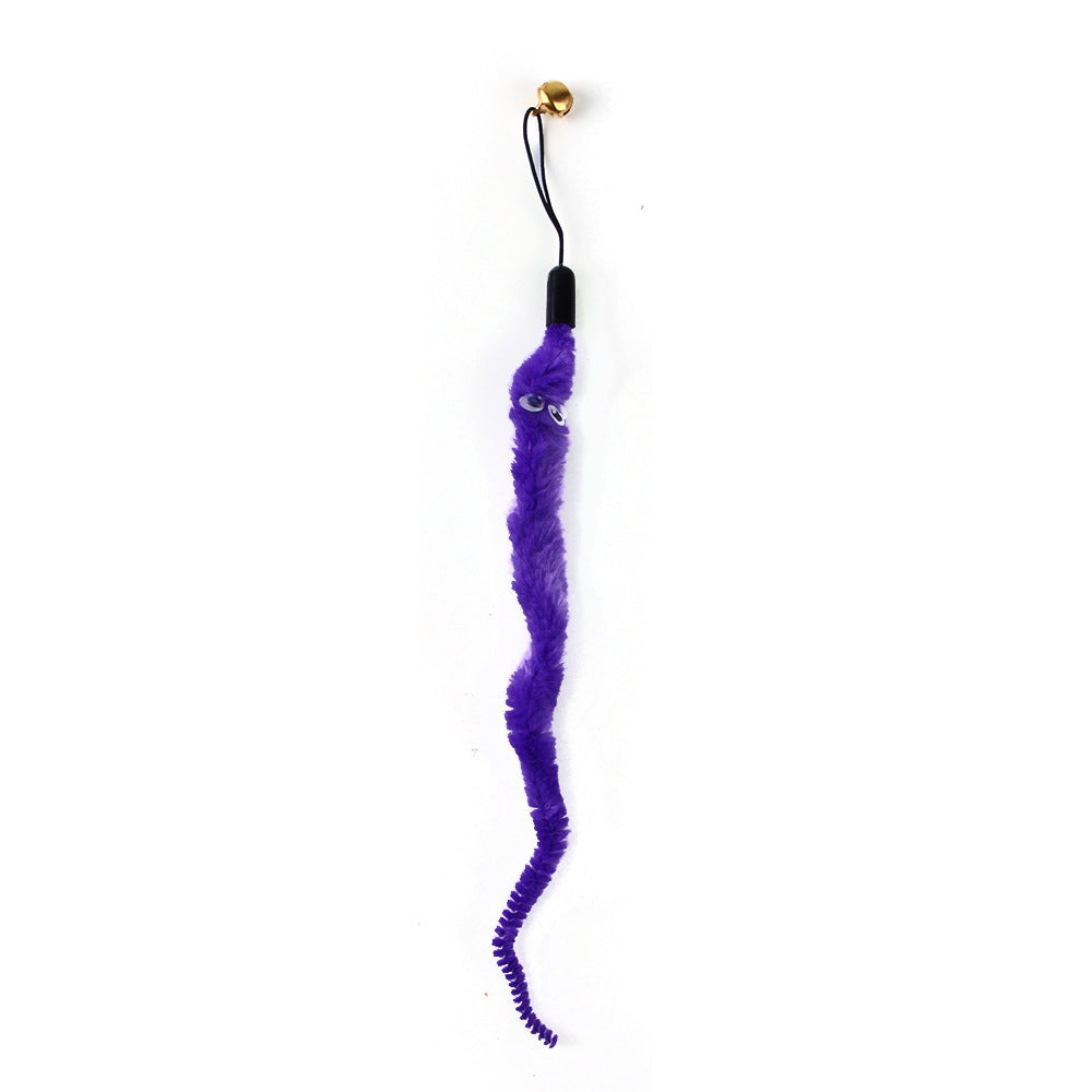 Interactive Cat Wand Toy - Feather and Bell Teaser Stick for Kittens