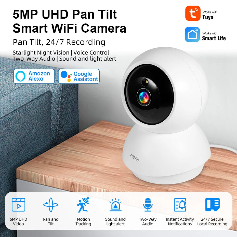 Smart WiFi Pet Camera with AI Tracking & Night Vision