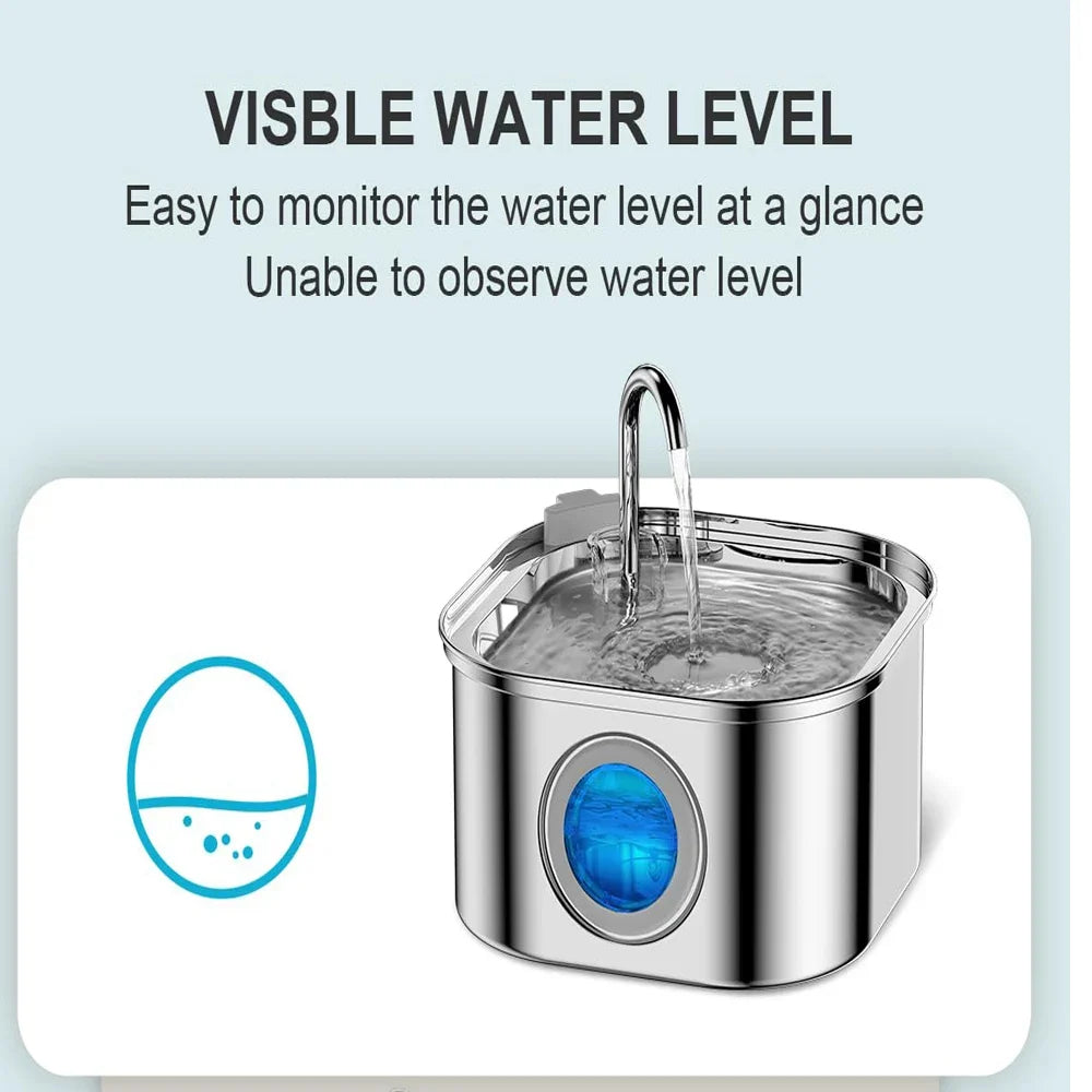 3.2L Smart Sensor Stainless Steel Pet Water Fountain — Automatic Filtered Dispenser for Cats & Dogs