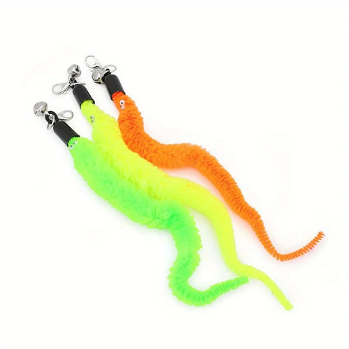 10-Pack Plush Worm Replacement Heads for Cat Wand Toys